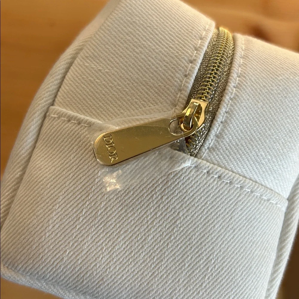 Dior Cream and Gold Embroidered Pouch - Picture 3 of 6